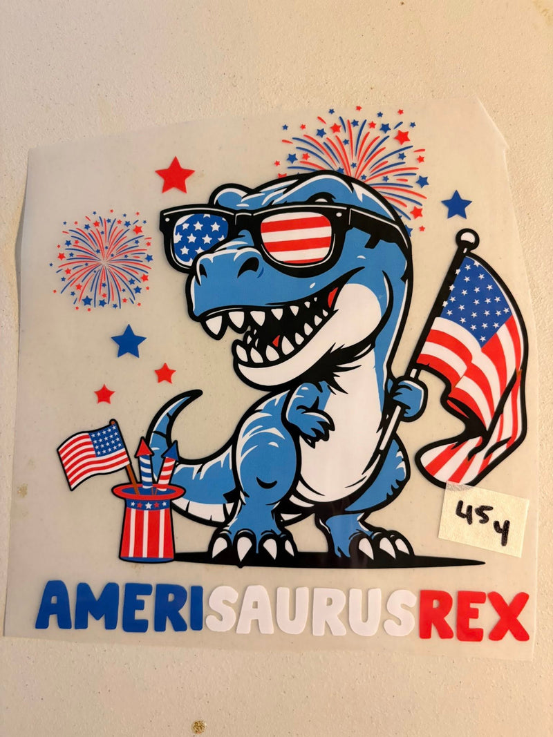 AmeriSaurus Rex 4th of July DTF Transfer
