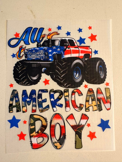 All American Boy Fire Truck Camo DTF Transfer