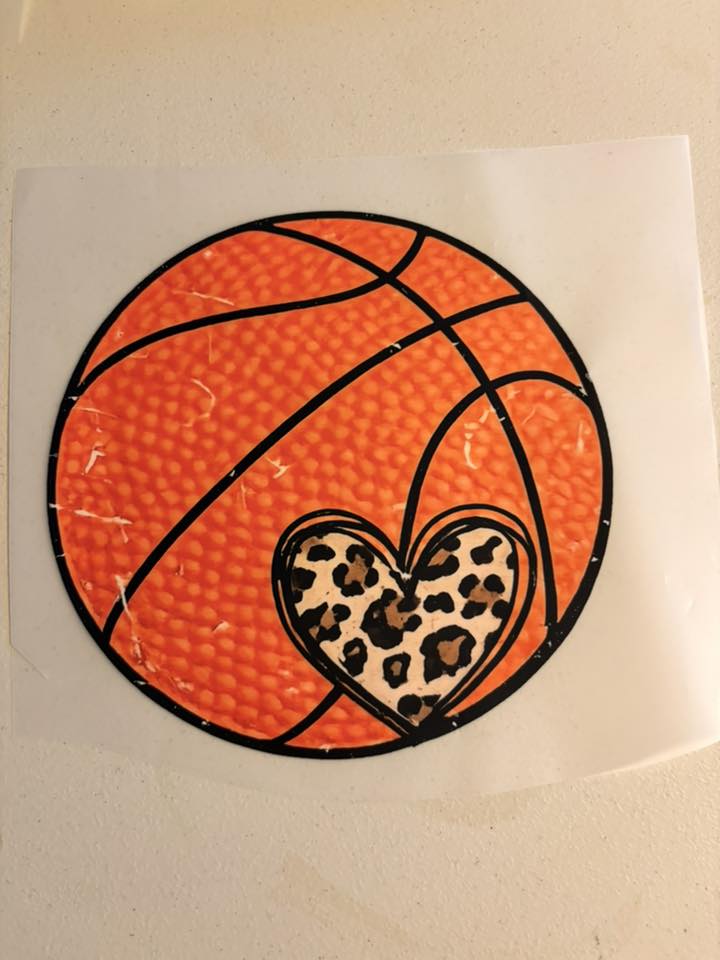 Basketball Leopard Heart DTF Transfer