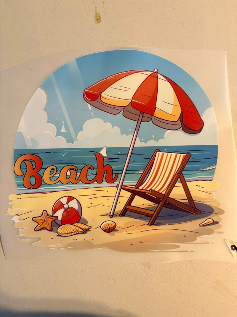 Beach Summer Sunset Scene DTF Transfer