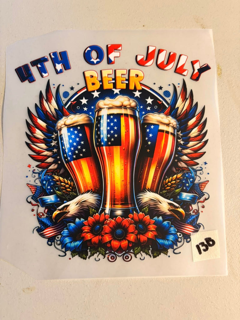 4th of July Beer Eagle Wings DTF Transfer